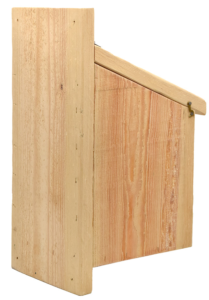 Wooden Bird Box side and back view
