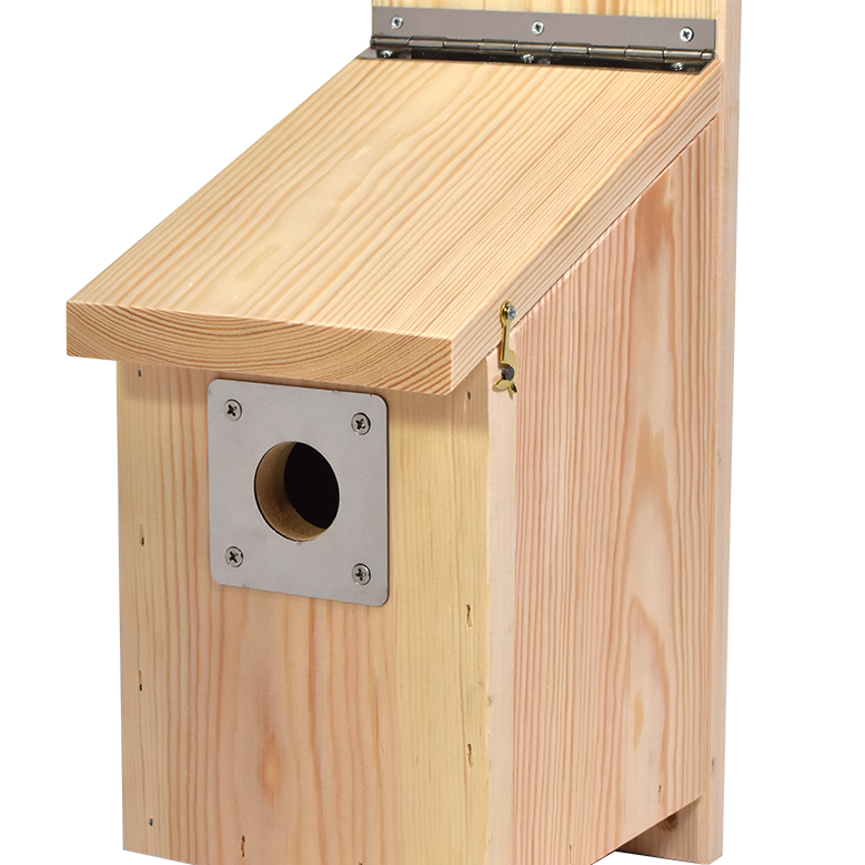 Bird Nest Box wooden with Metal Plate Top Opening UK Made