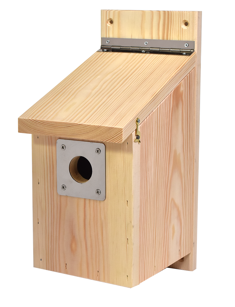 Bird Nest Box wooden with Metal Plate Top Opening UK Made