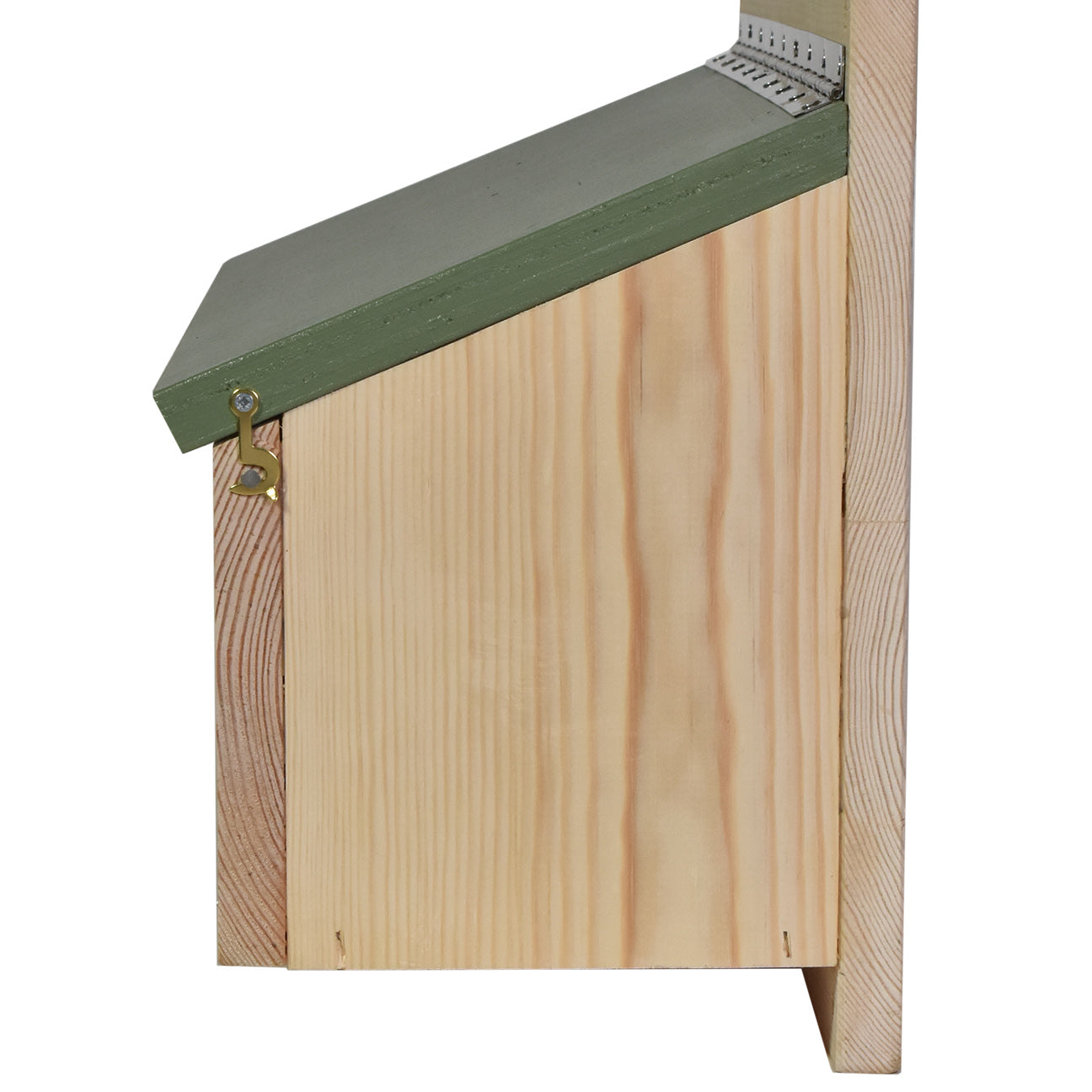 Wooden bird box for sparrows side view