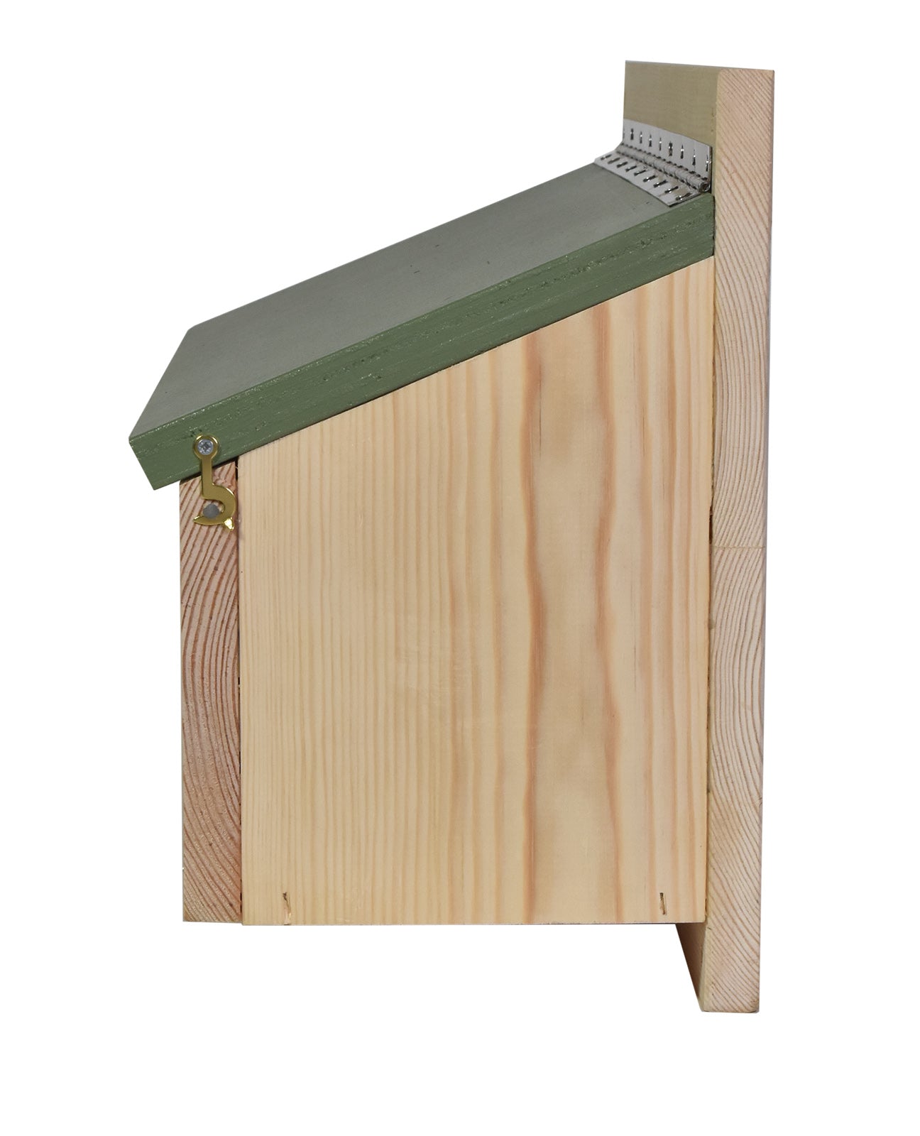 Wooden bird box for sparrows side view